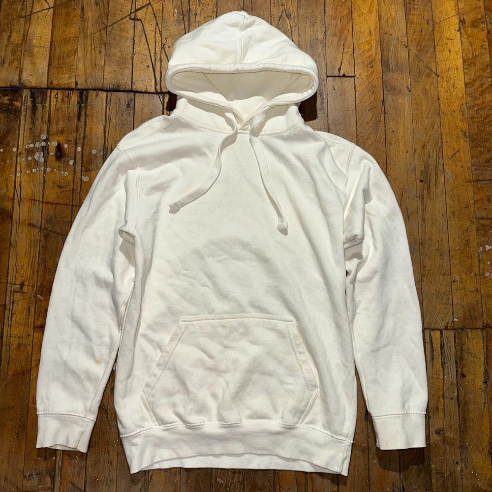 Ivory Ella Hoodie Women's XS Ivory Solid Kangaroo Pocket Long Sleeve Drawstring‎